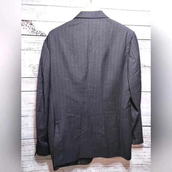 Corneliani S150's Wool Gray Pinstripe Suit Jacket size‎ 52R Italy Evening Event - Picture 7 of 9